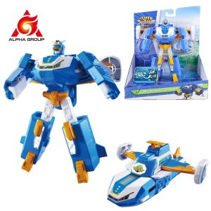 Super WingsWorld Aircraft Robot 6 Inch 11 Steps to Transform from Aircraft into Robot Action Figures Anime Kid Toy Gift