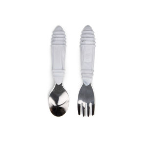Bumkins Spoon + Fork Set ชุดช้อนส้อมสเตนเลส ด้ามจับซิลิโคน สำหรับน้อง 18 เดือนขึ้นไป สินค้าลิขสิทธิ์แท้ 100% จาก Bumkins Thailand