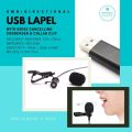 New Venture USB Lapel Microphone with Collar Clip and Custom Noise Reduction for Laptop Computer. 