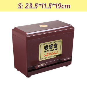 Pressing Type Straw Dispenser Holder Box Straw Container Storage Box For Bulk Drinking Straws Counter Cafe Accessories