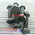 Baut Mur Baja 8.8 M10 x 60 HTB Grade 8.8 Kunci 17 Full Drat P1.50 FT. 