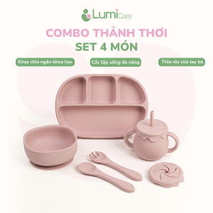 Combo ăn dặm Thảnh Thơi Lumicare - Set 4 món - Hồng