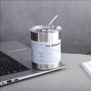 Botol minum / tumbler stainless steel.  Kapasitas: 600 ml / 350 ml Material: stainless steel double wall. anti karat anti korosi. Bonus sedotan stainless steel 1 pcs.  Botol minum model gelas kopi terbuat dari stainless steel tahan lama dan anti karat. T