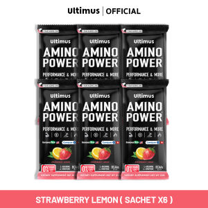 Ultimus Amino Power (Active BCAAs 2:1:1) Strawberry Lemon Flavor อัลติมัส อะมิโน เพาเวอร์ 1 กล่อง ขนาด 22g (Pack 6)