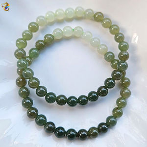 Premium Grade Ombre Duo Bao Green Nephrite Jade Bracelet