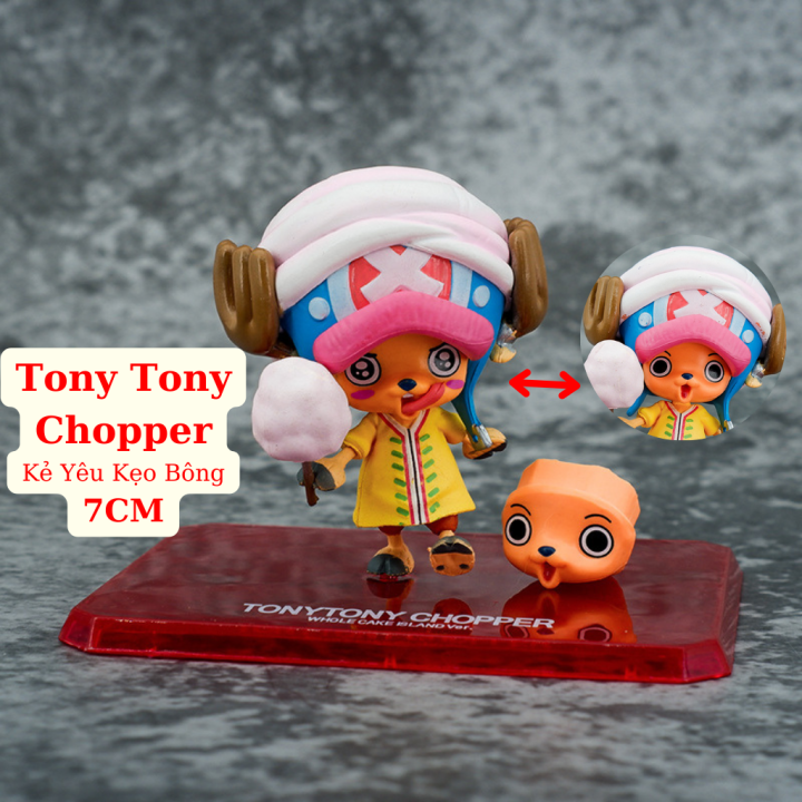 Mô Hình Tony Tony Chopper Kẻ Yêu Kẹo Bông Siêu Dễ Thương 7 Cm Figure Mô Hình Anmie One Piece 