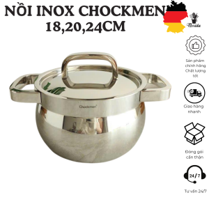 Nồi CHOCKMEN 16cm 18cm và 24cm nồi inox nồi nguyên khối nồi bếp từ nồi cao cấp nồi quai vuông