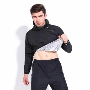 Hanqiaoxi Lazysuit Sauna Suit Men Exercise Fitness Sweat Suit Weight Loss Workout (Black) Two-piece