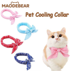 MAODEBEAR Pet Cooling Collar Adjustable Ice Scarf Breathable Hydrogel Anti Heat Dog Cat Outdoor Musim