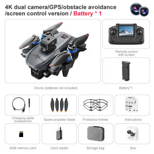 4K HD aerial photography GPS positioning 2.4-inch screen control real-time image transmission adjustable camera brushless motor one-button return quadcopter K812MAX folding drone