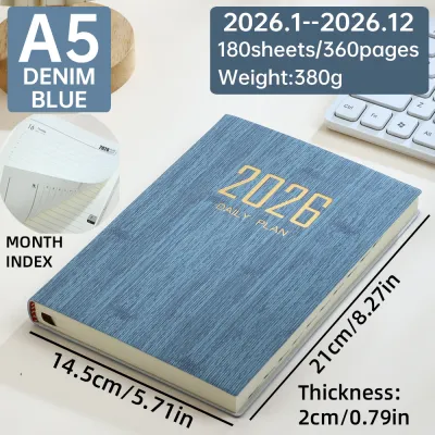 [SG STOCK] 2026 2025 Agenda Notebook Daily Weekly Monthly Planner Diary Log Calendar Schedule Note School Office Supplies