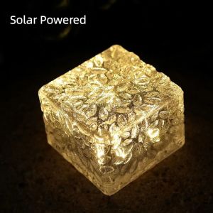 Sacesr Solar Powered Solar Ice Brick Lights Waterproof Long-last Lighting Solar Standing Lights Automatic Rainproof T2Y7B