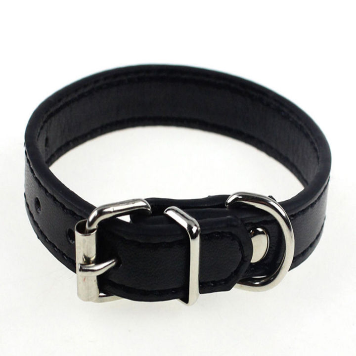 Leather Neck Collar 1pc Adjustable Pet Collar Faux Leather Belt