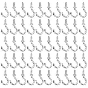 【On Sale】50Pcs Ceiling Hooks Vinyl Coated Screw Mug Hanger Cup Hooks Screw for Hanging Plants Wind Chimes