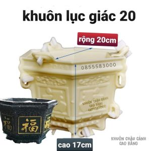 [khuôn MINI] Khuôn đúc chậu cảnh lục giác 15 (khuôn ABS siêu bền- có lòng trong dễ dàng sử dụng- khuông cần kỹ thuật)