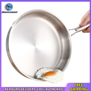 Winnereco Non-Stick 316 Stainless Steel Frying Pan with Lid Flat Bottom Skillet for Quick and Easy Cooking of Eggs and Steaks
