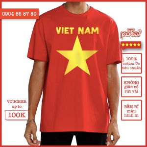 [Freeship + Voucher] Áo Thun Nam Nữ Tay Lỡ Áo Phông Form Rộng Cổ Tròn Oversize Outfits Cặp Đôi Hàn Quốc PARTEE 100% Cotton Úc Bền Vững Không Giãn In Hình Chất Lượng 2307 - Vietnam Star