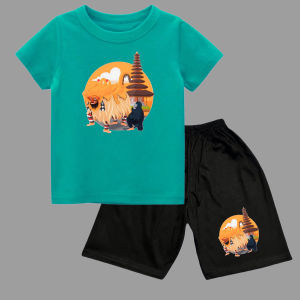setelan celana pendek dan kaos atasan anak usia 1-10tahun sablon BARONG CANDI bahan katun combed