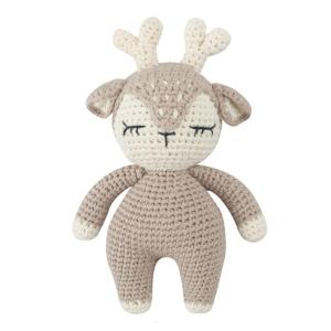 Crochet búp bê cho bé handmade hoạt hình đan buồn ngủ hươu Thú nhồi bông dễ thương Đồ chơi trẻ sơ sinh cho bé trai và bé gái 6.1inch