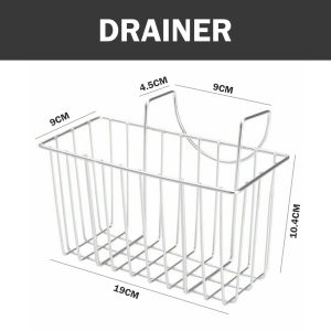 RakanKu MALAYSIA Stainless Steel Sink Sponge Rack Rust-Free Kitchen Organizer Rag Dry Hanging Basket Drain Holder Rak Span 沥水架