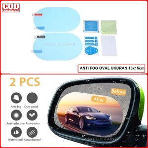 Anti Fog Kaca Spion Mobil Oval Ukuran Besar 10 x 15cm Isi 2pcs Anti Buram Air Hujan Kabut Antifog GZ
