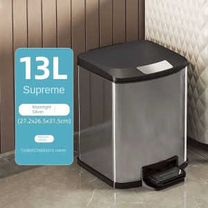 10L Premium Stainless Steel Tall & Thin Pedal Trash Can Bathroom Toilet Kitchen Bin