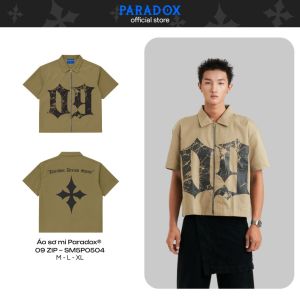 Áo sơ mi 09 ZIP SHIRT Cotton Kaki PARADOX SM5P0504