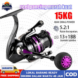 reel Spinning HP 1000 - 7000 13BB 30kg 5.2:1 Reel Pancing Metal Besi / Reel Pancing Reel Pancing Ikan Laut Sungai Katrol Ikan Fish Bahan Metal Alumunium Anti Karat Stainless Steel Gear Berkualitas Untuk Sungai Laut Tarikan Kuat