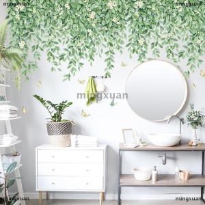 [COD] mingxuan Nordic Fresh Plant Wall Stickers Top Corner Line Green Plant Daisy Wallpaper Living Room Bedroom Background Decor Wall Stickers