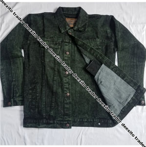 Jaket Jeans Denim Pria Sandwash Hijau Denim Tebal Berkualitas Premium