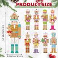 36 Pcs Nutcracker Ornaments for Christmas Tree Wooden Nutcracker Bulk Christmas Hanging Ornaments Xmas Decorations for Home Holiday Decor. 