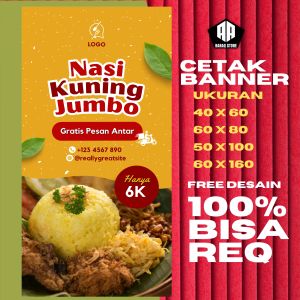 Spanduk Banner NASI KUNING JUMBO BISA REQUEST