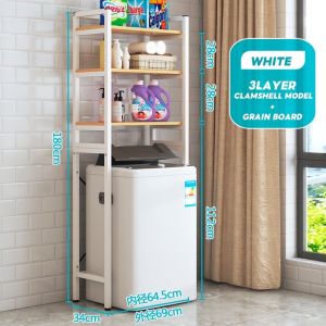 Washing Machine Rack Metal Storage Rack On Balcony Modern Simple And Multifunctional Toilet Storage Rack