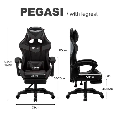 (JIJI SG) Gaming Chair Series - Racing office Chair / Legrest / Armrest