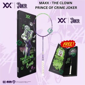 MAXX RAKET BULUTANGKIS JOKER THE CLOWN PRINCE OF CRIME PURPLE NEON GREEN ORIGINAL