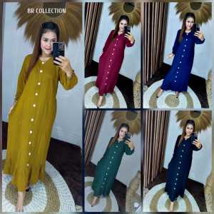 GAMIS ANDIN POLOS CANTIK || DRESS ANDIN || LONGDRES DASTER ARAB FULL KANCING || Terbaru & TERMURAH
