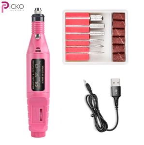 เครื่องตะไบเล็บ เครื่องเจียร เครื่องเจียรเล็บ ตะไบไฟฟ้า สีขาว/ชมพู/ฟ้า พร้อมอุปกรณ์เสริม แบบปลั๊ก หรือ USB