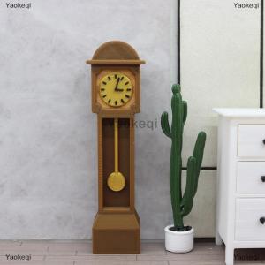 [COD] Yaokeqi Dollhouse Mini Retro Standing Clock Model Miniature Floor Clock Wood Floor Clock Grandfather Clock Doll Furniture Model