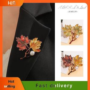 HB Vintage Elegant Maple Leaves Brooches For Women Clothing Coat Jewelry Accessries Gifts