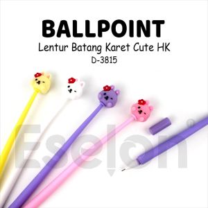 1pcs Pulpen LENTUR Karakter / Pena Lentur Elastis Batang Karet Fancy