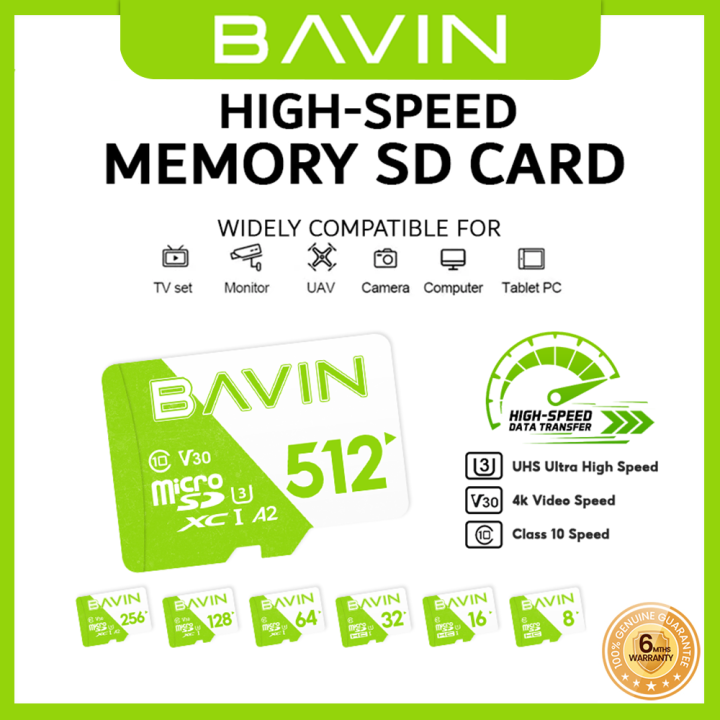 BAVIN Micro SD Card Class 10 Memory Card 100Mbps Speed Rate Capacity 4GB 8GB 16GB 32GB 64GB 128GB 256GB 512GB | Lazada Philippines