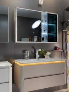 Vanity cabinet bathroom Cabinet Set Luxury Full Sets Inligent induction ceramic integrated basin Washbasin Countertop Sink