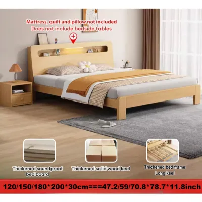 47-70 inches Solid Wood Upholstered Bed frame Single/Queen/King Size Bed Frame Storage Bed