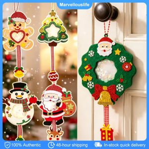 Christmas Hanging Pendants DIY Craft Xmas Tree Hanging Ornaments Felt Shaking Keychain Christmas Party Home Decorations