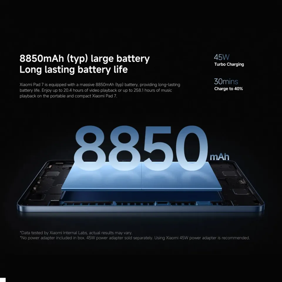 Tablette Xiaomi Pad 7 - Écran 3.2K 144Hz, Snapdragon 7+ Gen 3, 8+256 Go WiFi, Batterie 8850 MAh - Version Verte