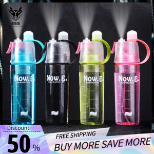 【ESS】ขวดน้ำพลาสติกสเปรย์ขนาด400มล./600มล.ขวดน้ำทำความเย็นแบบพกพาสำหรับเล่นกีฬากิจกรรมกลางแจ้งเดินป่าปีนเขาขวดเดินทาง