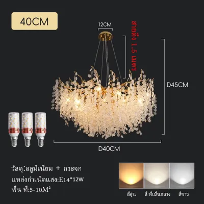 ห้องนั่งเล่นโคมไฟคริสตัลโคมไฟห้องนอนอเมริกันตกแต่งห้องรับประทานอาหารโคมระย้าเพดานสูง 22