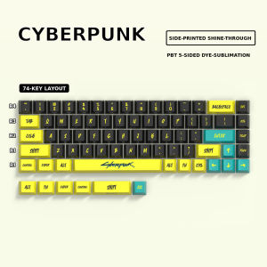 74-Key PBT Side-Legend Keycap Set 5-Side Dye-Sub for Mechanical Keyboard