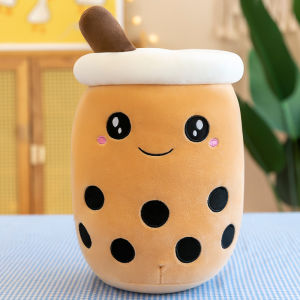 (Ready Stock) Bubble Tea Plush Doll Toy Cute Simulation Pearl Milk Tea Cup Filled Plush Toy Pillow Bubble Tea Doll Plush Childrens Toy Smiley Pillow Cushion Gift 奶茶娃娃毛绒玩具