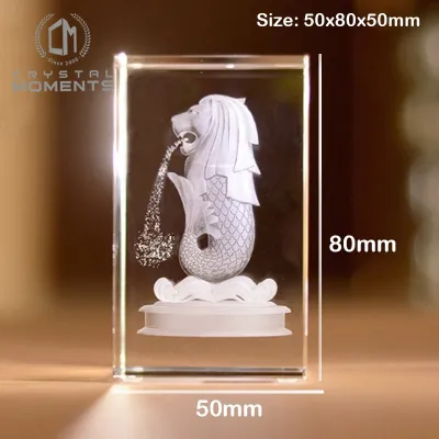 [Ready Made Image] 3D Souvenir Singapore Merlion【鱼尾狮】FREE Text Engraving ART051-1